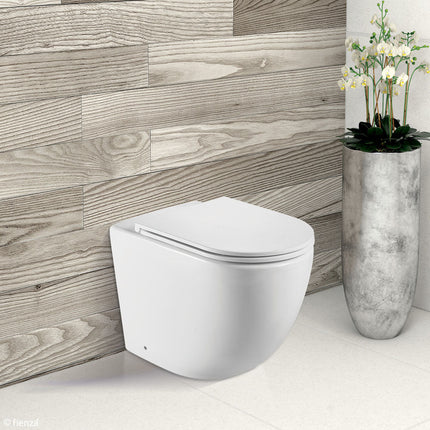 Fienza Koko Wall Faced Toilet Suite, Matte White ,