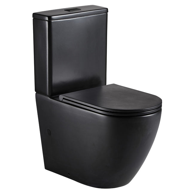 Fienza Koko Back to Wall Toilet Suite, Matte Black ,