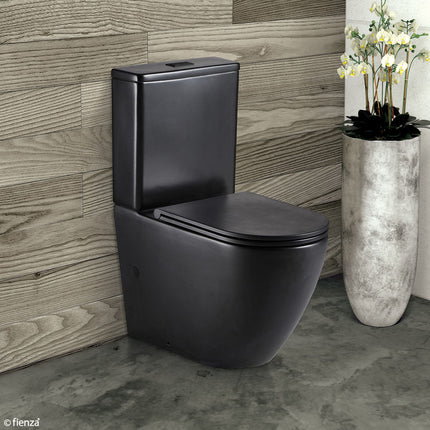Fienza Koko Back to Wall Toilet Suite, Matte Black ,