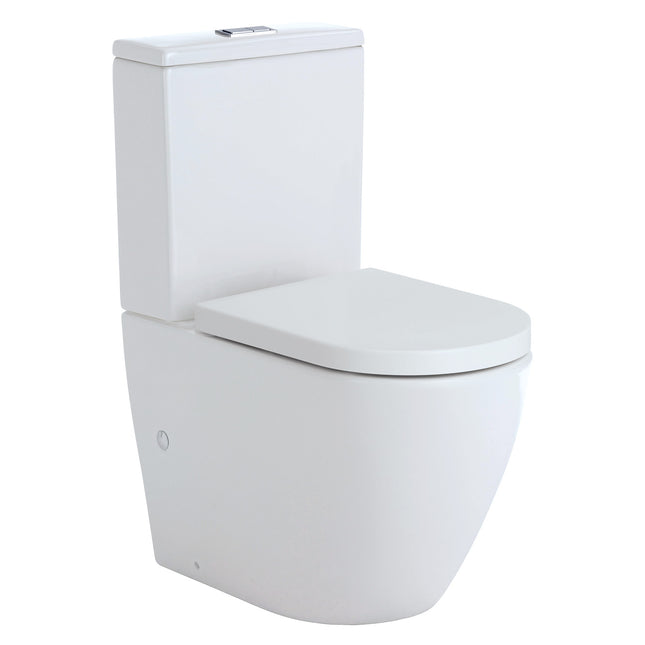 Fienza Koko Back to Wall Toilet Suite, Gloss White ,