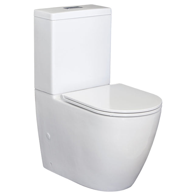 Fienza Empire Back to Wall Toilet Suite, Gloss White, Slim Seat ,