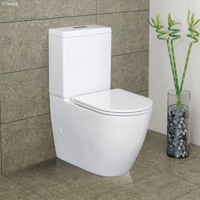 Fienza Empire Back to Wall Toilet Suite, Gloss White, Slim Seat ,