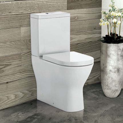 Fienza Delta Back to Wall Toilet Suite, Gloss White ,