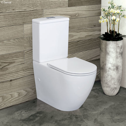 Fienza Alix Back to Wall Toilet Suite, Gloss White, Slim Seat ,