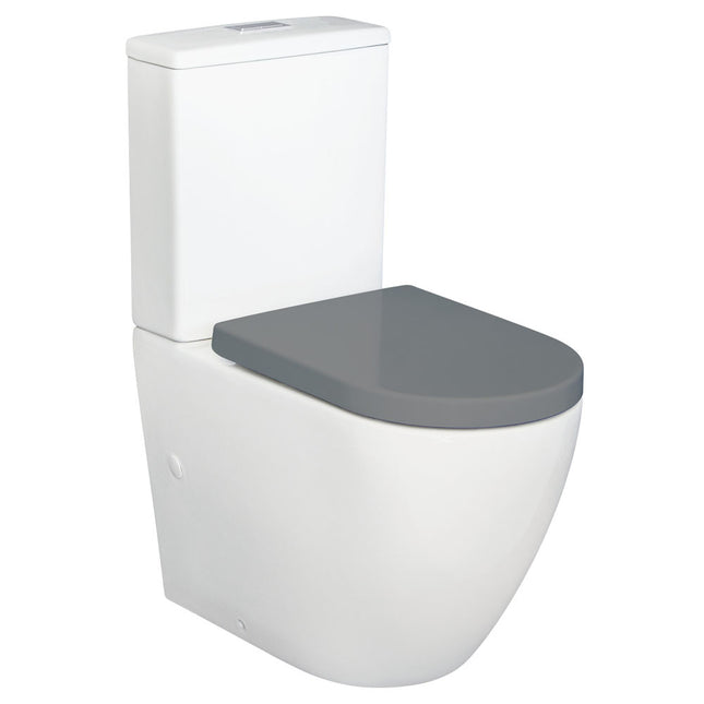 Fienza Alix Back toWall Toilet Suite, Gloss White, Grey Seat ,