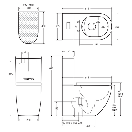 Fienza Ambulant Back to Wall Toilet Care Kit ,