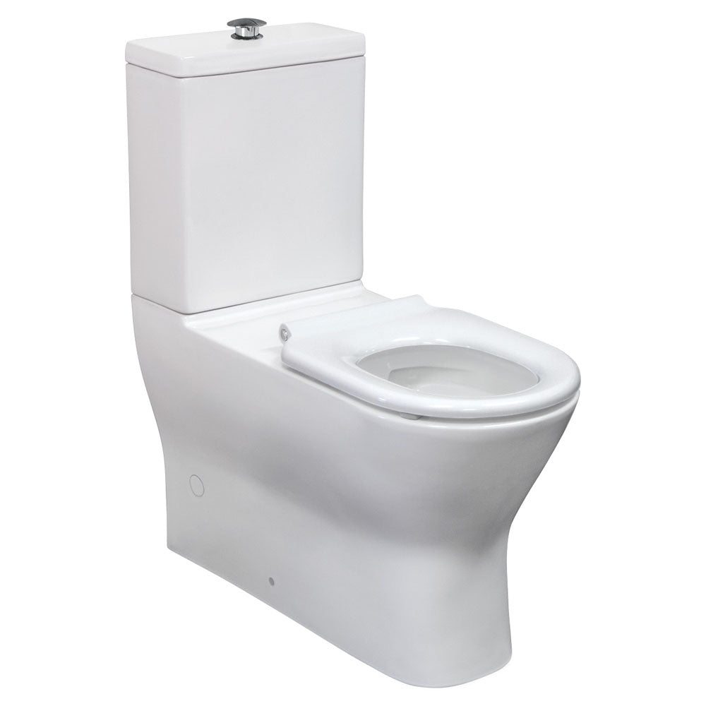 Fienza Delta Care Back to Wall Toilet Suite, White Seat, Raised Buttons ,