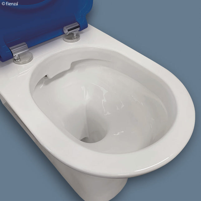 Fienza Delta Care Back to Wall Toilet Suite, Blue Seat ,