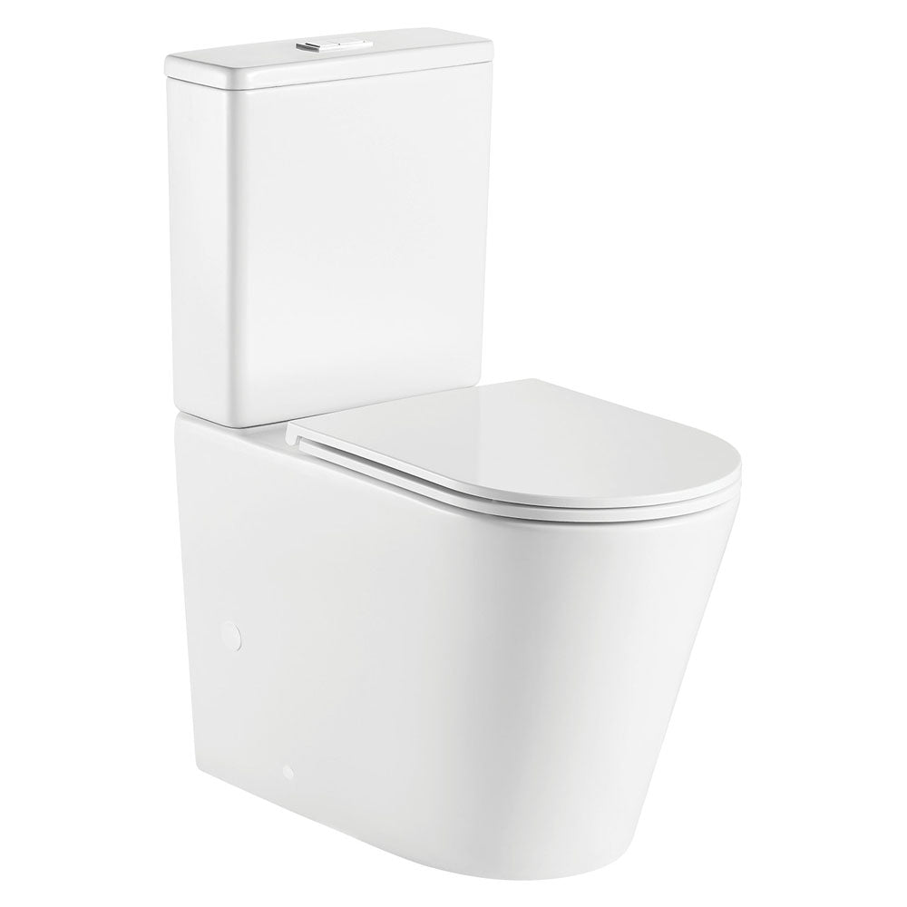 Fienza Kaya Back to Wall Toilet Suite, Gloss White, Slim Seat ,