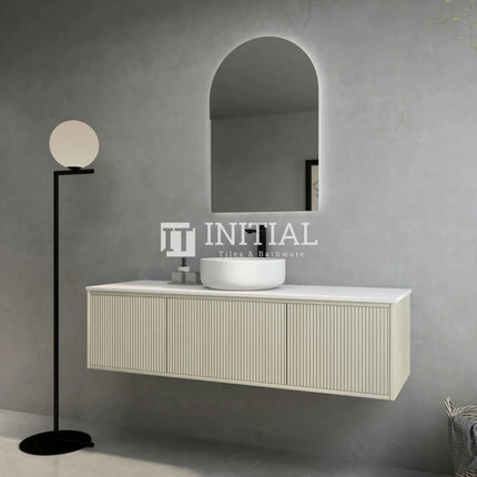 Bellevue Groove 1500 Coastal Oak Woodgrain Wall Hung Slim Vanity ,