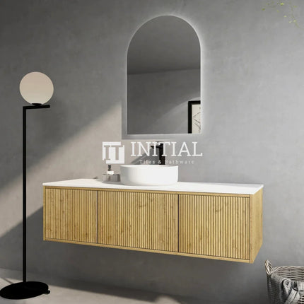 Bellevue Groove 1500 Prime Oak Woodgrain Wall Hung Vanity ,