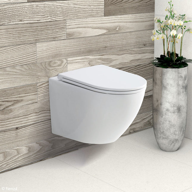 Fienza Koko Wall Hung Toilet Suite, Matte White ,