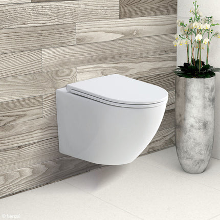 Fienza Koko Wall Hung Toilet Suite, Matte White ,