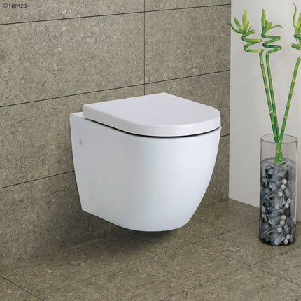Fienza Koko Wall Hung Toilet Suite, Gloss White ,