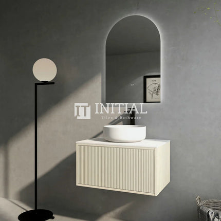 Bellevue Groove 750 Coastal Oak Woodgrain Wall Hung Slim Vanity ,