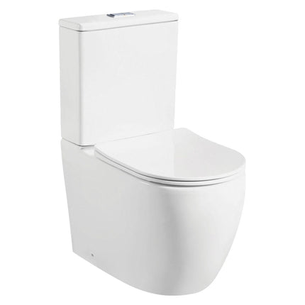 Fienza Hana Back to Wall Toilet Suite, Gloss White ,