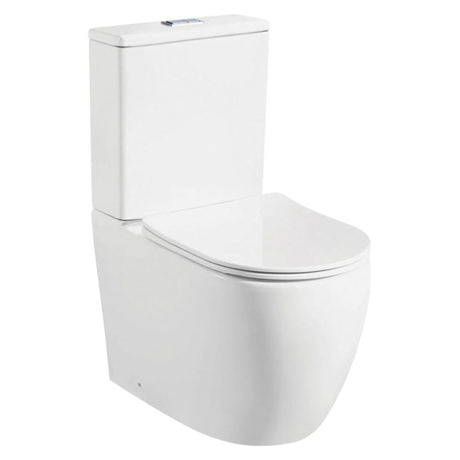 Fienza Hana Back to Wall Toilet Suite, Gloss White ,