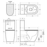 Fienza Hana Back to Wall Toilet Suite, Gloss White ,