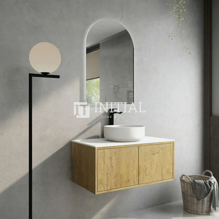 Bellevue Groove 900 Prime Oak Woodgrain Wall Hung Slim Vanity ,
