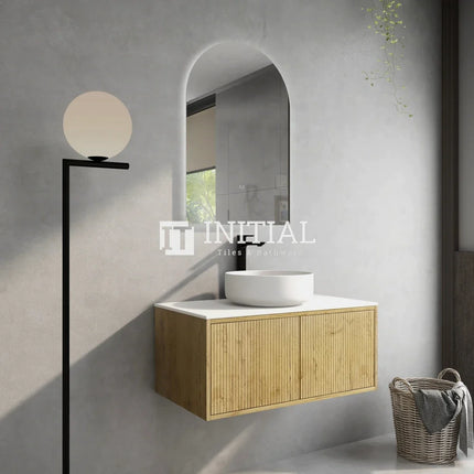 Bellevue Groove 900 Prime Oak Woodgrain Wall Hung Vanity ,