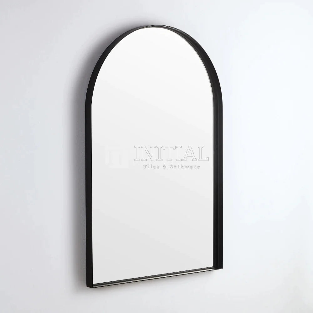 Olivia 600 Matt Black Framed Arch Copper Free Mirror , Default Title