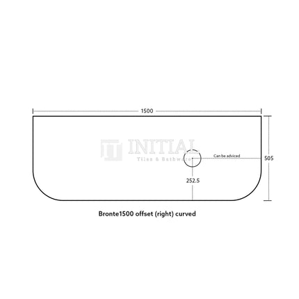 Bronte 1500 Coastal Oak Woodgrain Curved Wall Hung Vanity ,