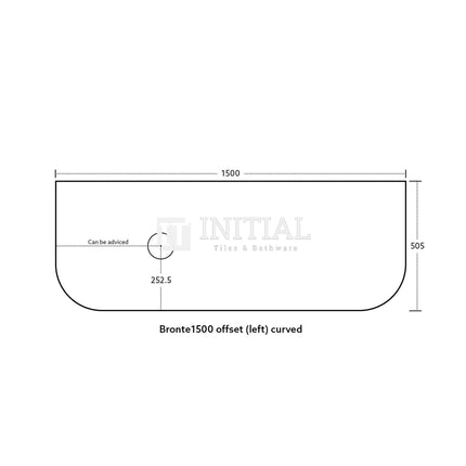 Bronte 1500 Coastal Oak Woodgrain Curved Wall Hung Vanity ,