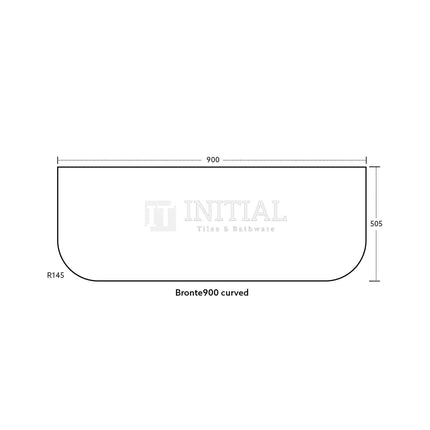 Bronte 900 Coastal Oak Woodgrain Curved Wall Hung Vanity ,