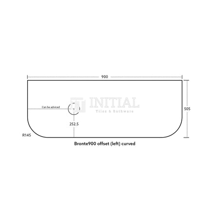 Bronte 900 Coastal Oak Woodgrain Curved Wall Hung Vanity ,