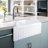 Fermentale Ceramic Gloss White Kitchen Sink, Double Bowl, 760X445X250 ,