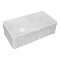 Fermentale Ceramic Gloss White Kitchen Sink, Double Bowl, 760X445X250 ,