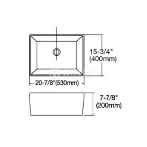 Fermentale Ceramic Gloss White Kitchen Sink, Single Bowl, 530X400X200 ,