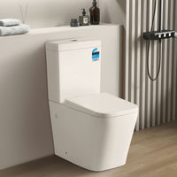 Kubic Box Rim Flush Pan Back to Wall Toilet Suite Ceramic White 665X380X840 ,