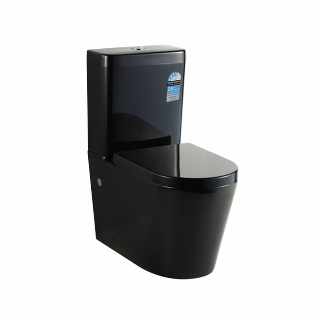 Metro Box Rim Flush Pan Back to Wall Toilet Suite Black 695X390X830 ,