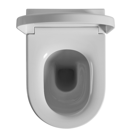 Urbane Box Rim Wall Faced Floor Pan Toilet Ceramic White 590X365X420 ,