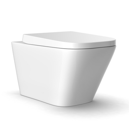 Kubic Box Rim Wall Hung Pan Toilet Ceramic White 550X345X320 ,