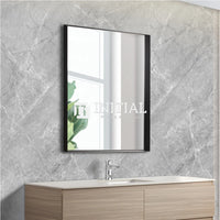 Qubist Matte Black Framed Rectangular Mirror, 5 Sizes , 600mm