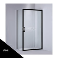 L shape Semi-Frame Sliding Door Adjustable 6mm Glass 1040-1750x1900mm , Black