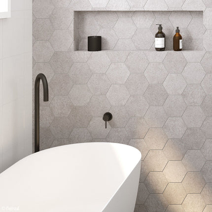 Fienza Kaya Matte Black Wall Shower Mixer, Round Plate ,