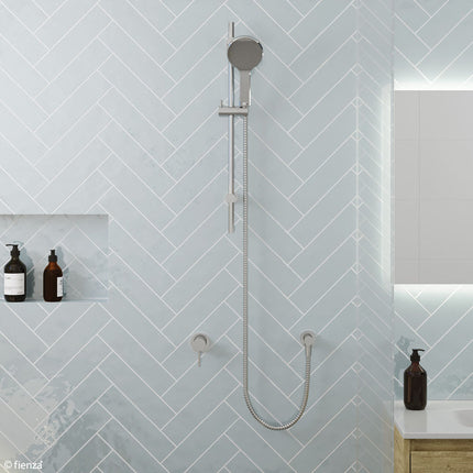 Fienza Kaya Chrome Wall Shower Mixer, Round Plate ,