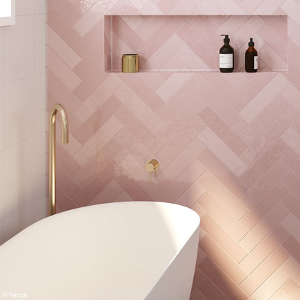 Fienza Kaya Gold Wall Shower Mixer, Round Plate ,