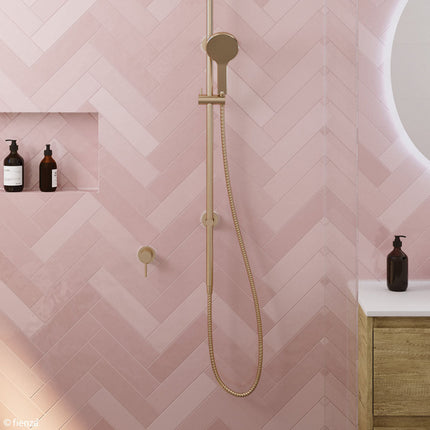 Fienza Kaya Gold Wall Shower Mixer, Round Plate ,