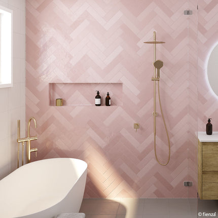 Kaya Floor Mounted Bath Mixer with Hand Shower Urban Brass ,