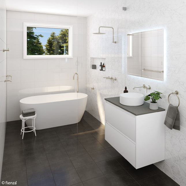 Fienza Kaya 900mm Matte Black Double Towel Rail ,