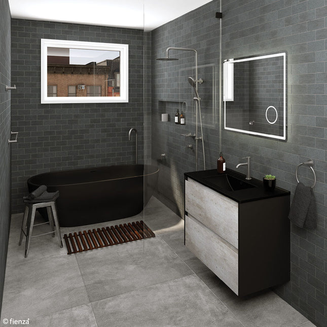 Fienza Kaya Gun Metal 450mm Shower Shelf ,