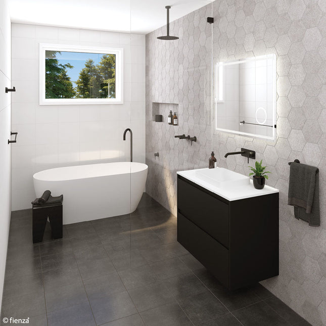 Fienza Kaya Matte Black 450mm Shower Shelf ,