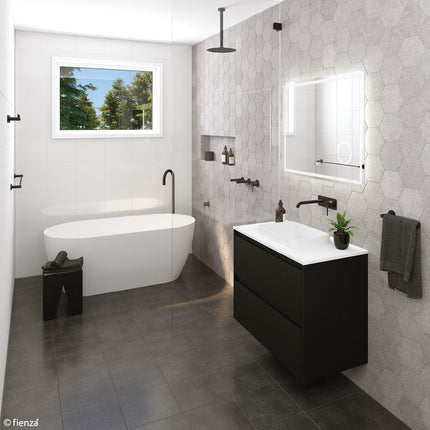 Fienza Kaya Matte Black Double Toilet Roll Holder ,