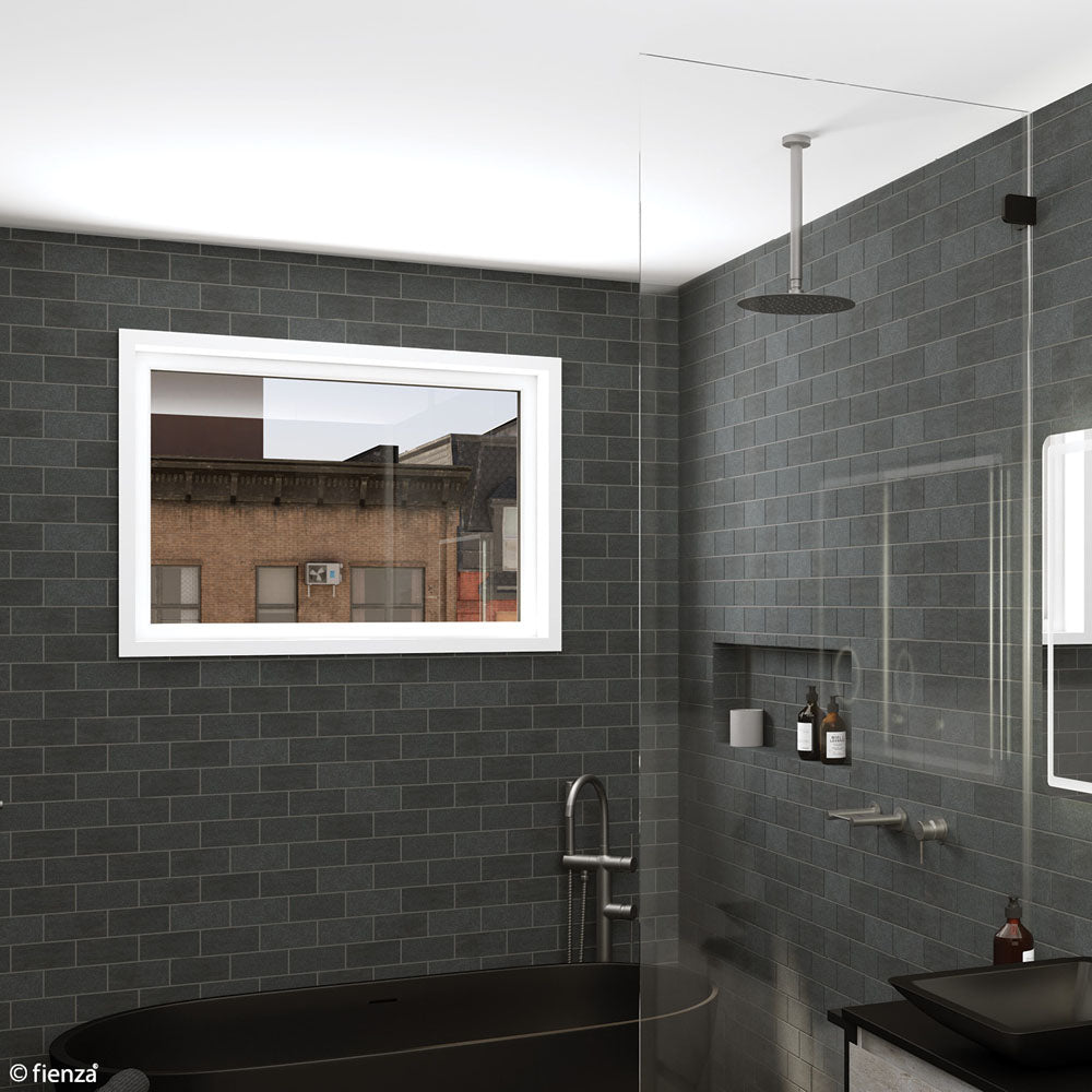 Fienza Round Gun Metal 300mm Ceiling Dropper