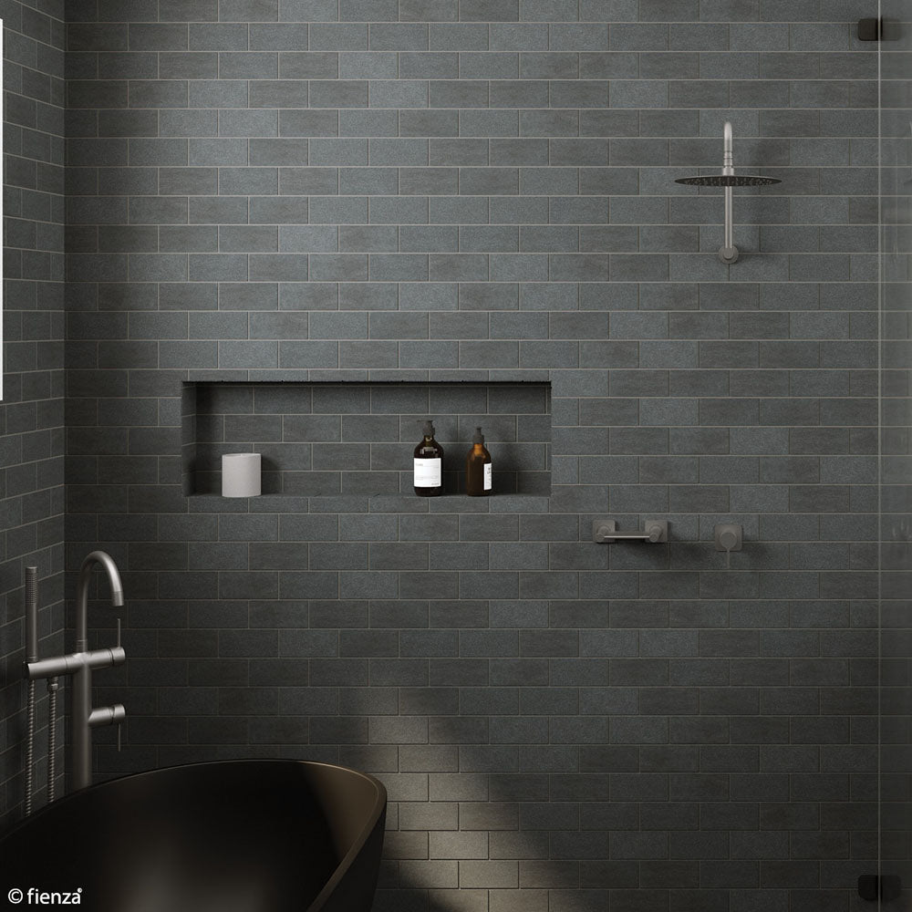 Fienza Round Fixed Gun Metal Gooseneck Shower Arm