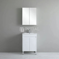 Gloss White PVC Freestanding Floor Vanity with 2 Doors 590W X 850H X 455D ,